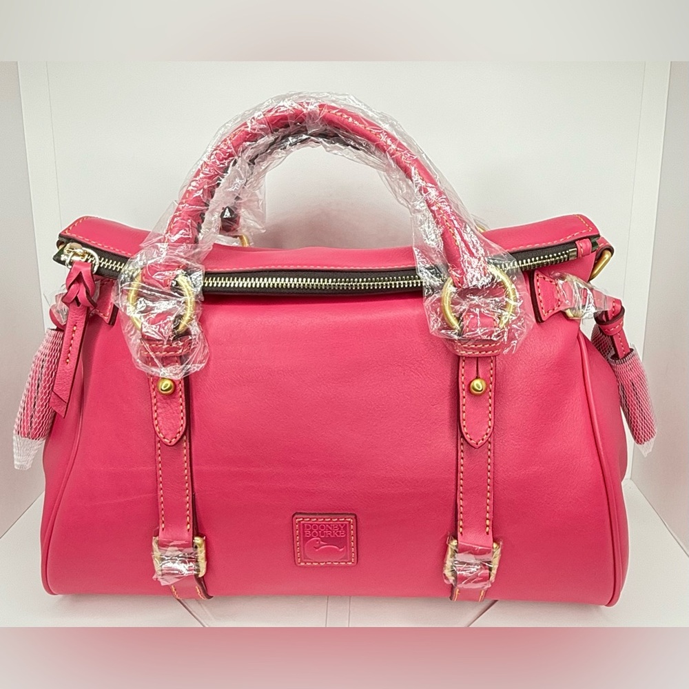 Dooney & Bourke Large Florentine Satchel in Fuchsia (Rare Color)